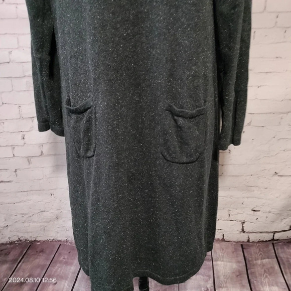 J. Jill Dark Gray Silk and Cotton Knit Dress with pockets - Picture 3 of 11